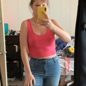 Pink, cropped tank top